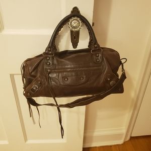 Balenciaga motorcycle twiggy bag in brown.
